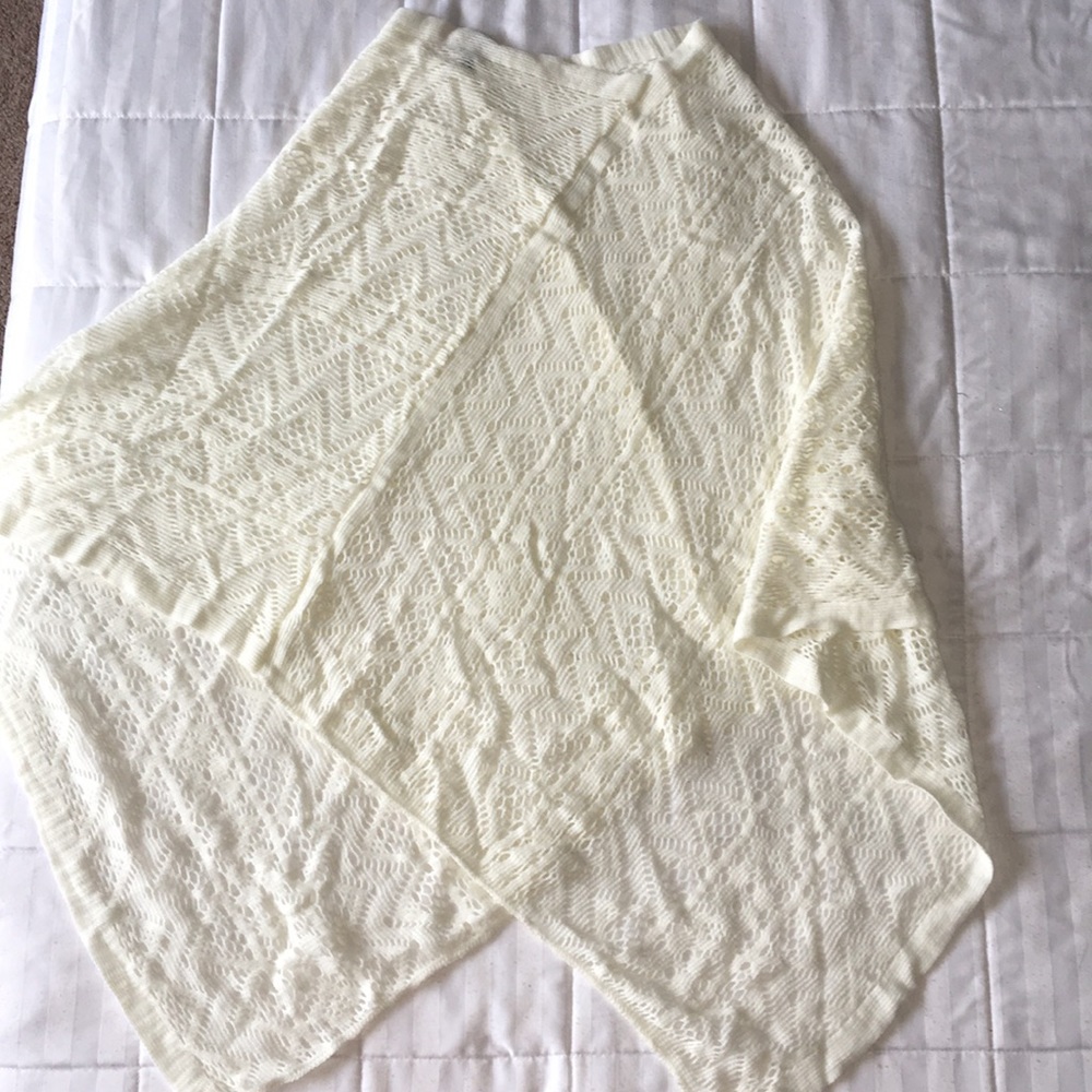 Cream colored, knit poncho